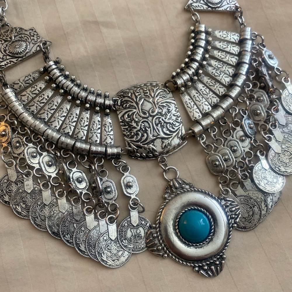 Antiqued Silver Statement/Cosplay Necklace